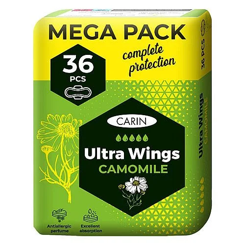 Dámské vložky Carin Ultra Wings Camomile, 36 ks Novinka