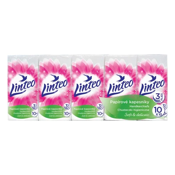 Linteo kapesníky 3 vrstvé (10 × 10 ks) Oblíbený