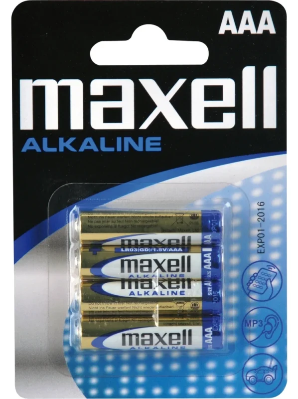 Maxell Alkalická mikrotužková baterie AAA - balení 4 ks blistr Objednat Nyní