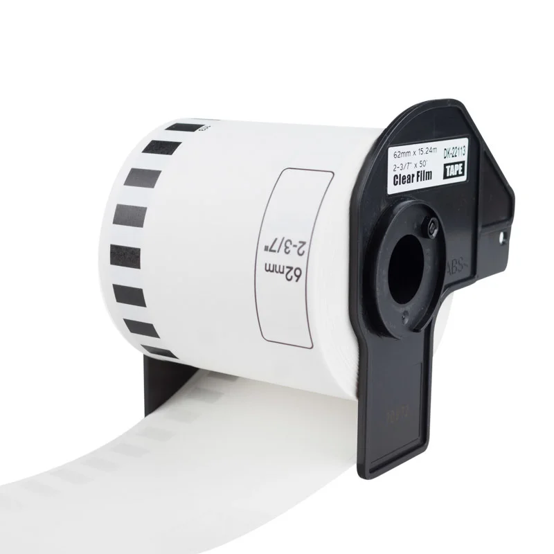 Tovární Cena PRINTLINE kompatibilní etikety s Brother DK-22113, průsvitná filmová role, 62mm x 15,24m