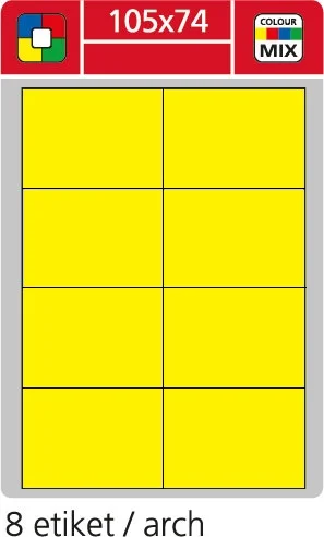 Samolepící etikety Print - 105x74 mm, papírové, žluté, 100 archů Nejlepší Cena