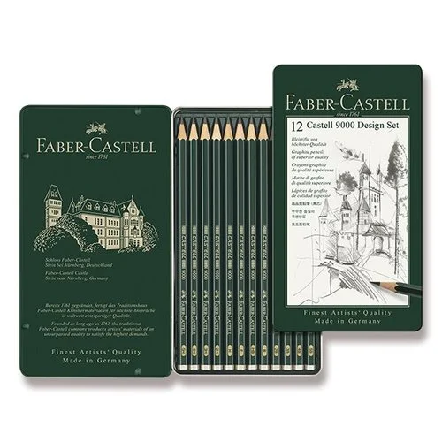 Sezónní Sleva Faber-Castell Grafitová tužka Castell 9000 Design set 12 ks, plechová krabička