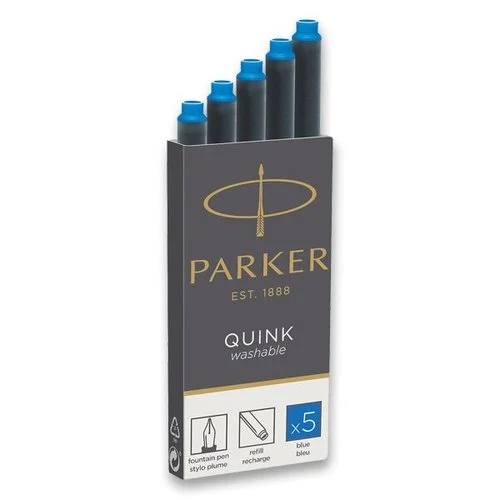 Parker Inkoustové bombičky Parker, omyvatelné 5 ks, modrý Jen Po Omezenou Doba