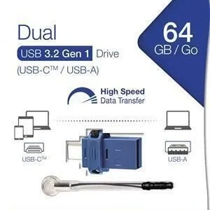 64GB USB Flash 3.0 + USB-C adaptér, VERBATIM DUAL Poslední Šance
